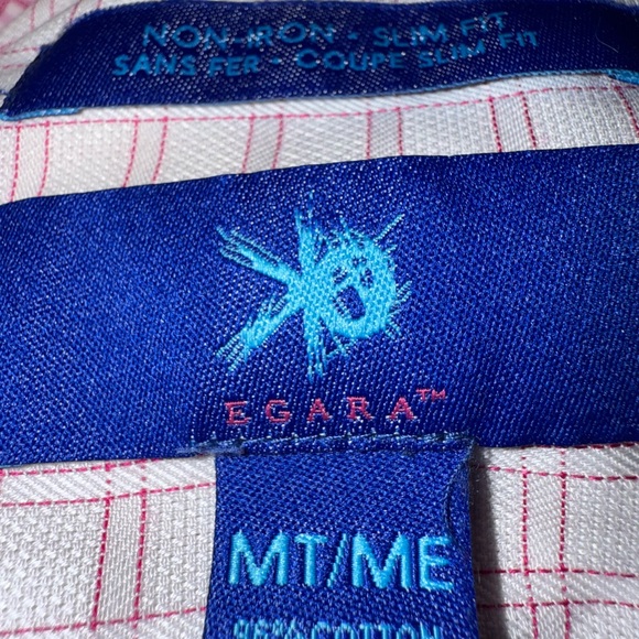 Egara Slim Fit Gingham Button Up Dress Shirt - Picture 6 of 10